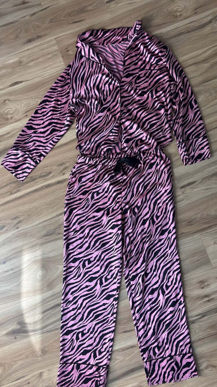 Victoria's Secret Pink Zebra Satin Pajamas